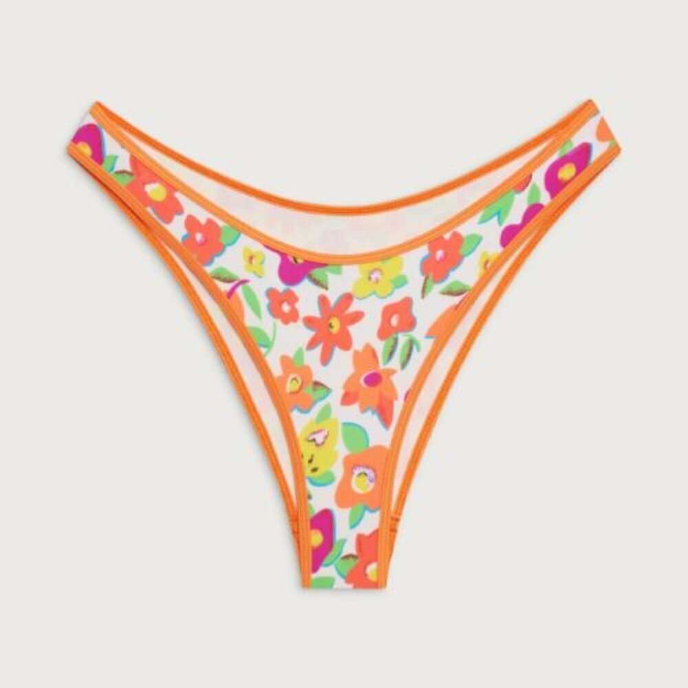 New! Frankie's Bikinis French Flowers Dove Classic Bikini Bottom 51880